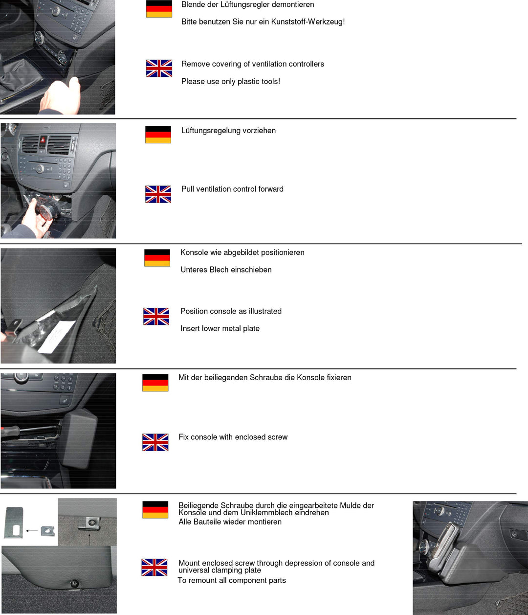 KUDA 091775 Halterung Kunstleder schwarz für Mercedes C-Klasse (W204/S204) ab 04/2007 bis 04/2010, 0