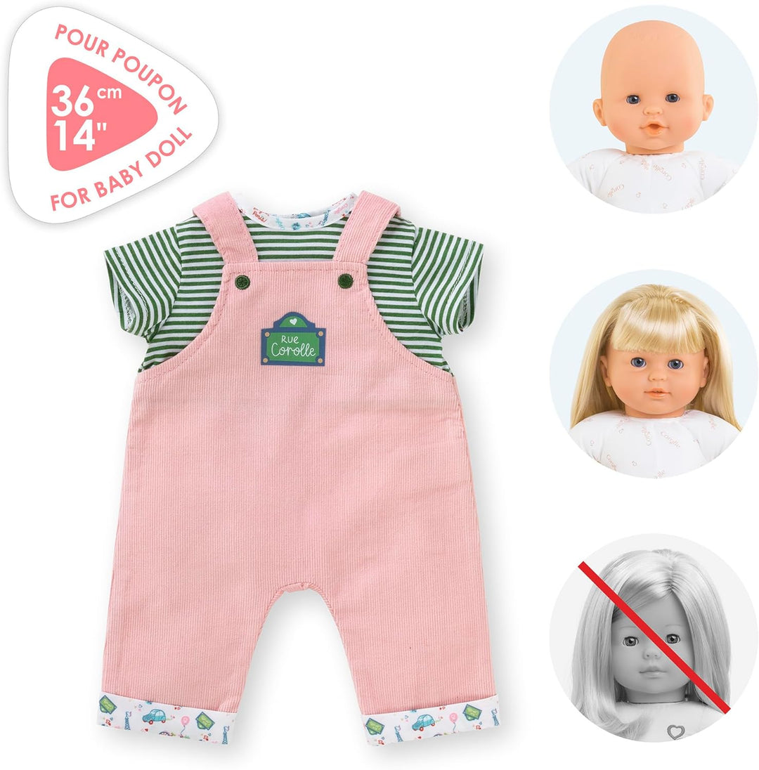 Corolle Mon Grand Poupon Shirt und Latzhose, Paris, für alle 36cm Babypuppen, ab 2 Jahren
