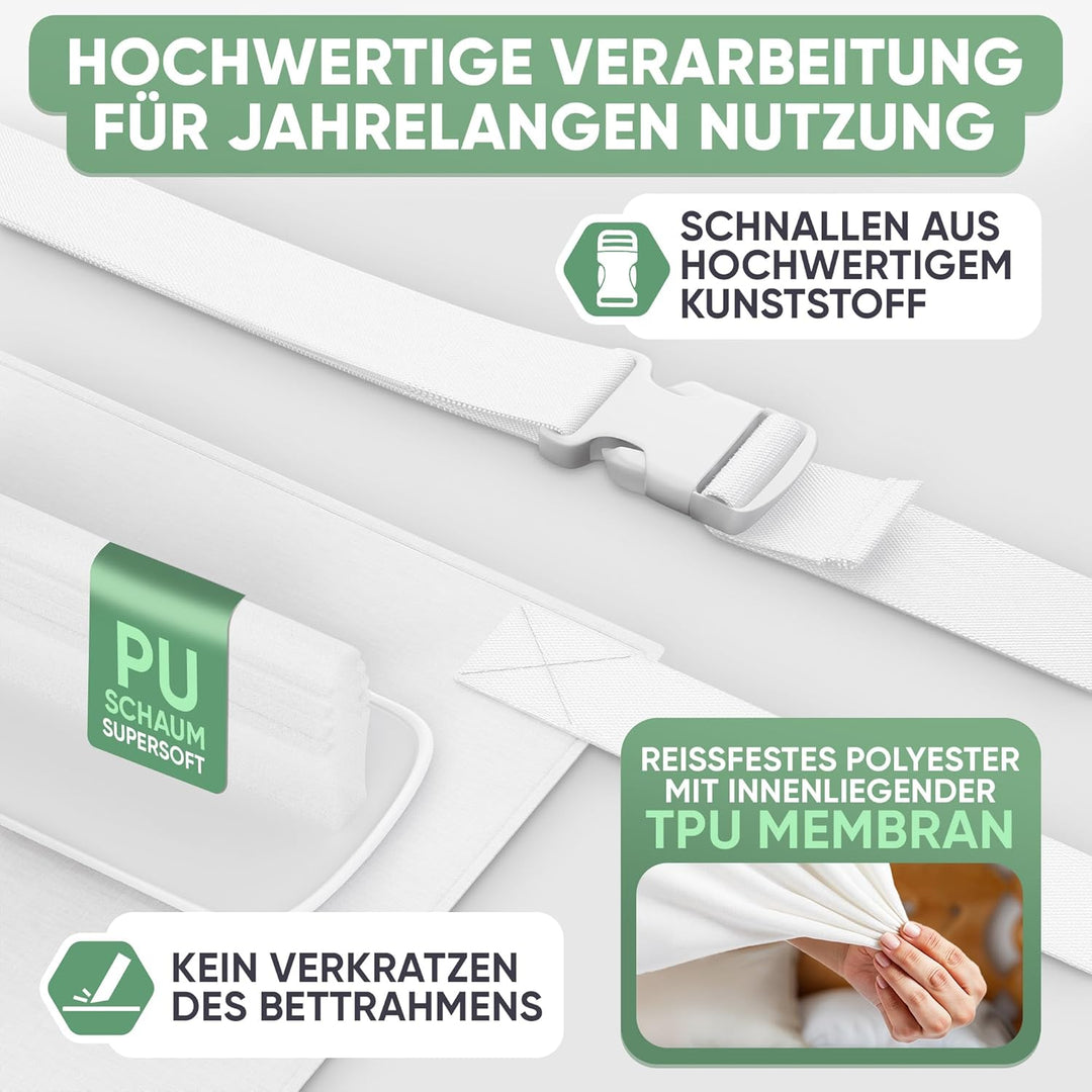 Blumtal Set Liebesbrücke für Matratzen + Matratzenkeil bis 240 cm Gesamtbreite - wasserdichter Matra
