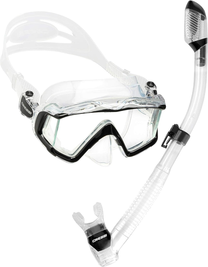 Cressi Panorama-Maske und Trocken-Schnorchel-Set zum Schnorcheln, Tauchen, Pano 3 & Supernova Dry: e