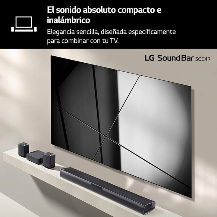 LG SQC4R 4.1 Soundbar (220W) mit kabellosem Subwoofer und Rücklautsprechern (Adaptive Sound Control,