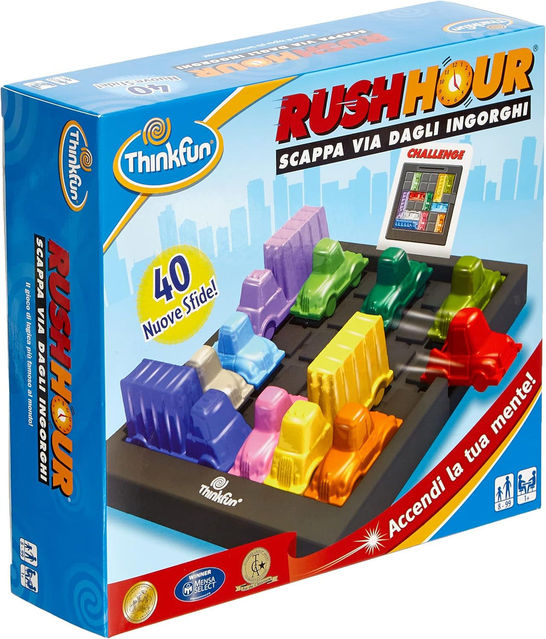 Ravensburger ThinkFun Rush Hour Flucht vor Staus, Logikspiel für Kinder ab 8 Jahren Italienische Ver