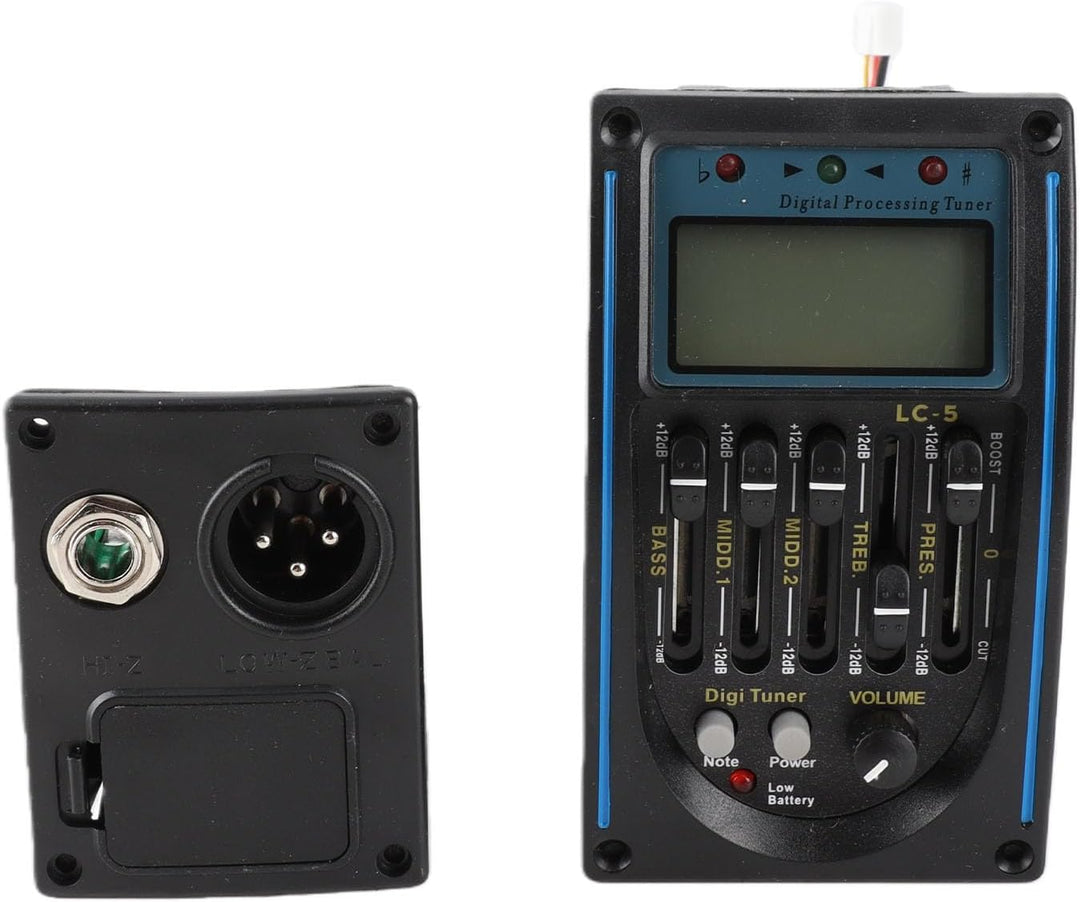 5 Band Tonabnehmer, EQ Equalizer Piezo Digital Tuner Tonabnehmer für Akustikgitarre