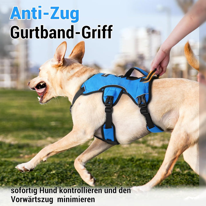 rabbitgoo Ausbruchsicheres Hundegeschirr Grosse Hunde mit Griff, Anti Zug Sicherheitsgeschirr Hund A