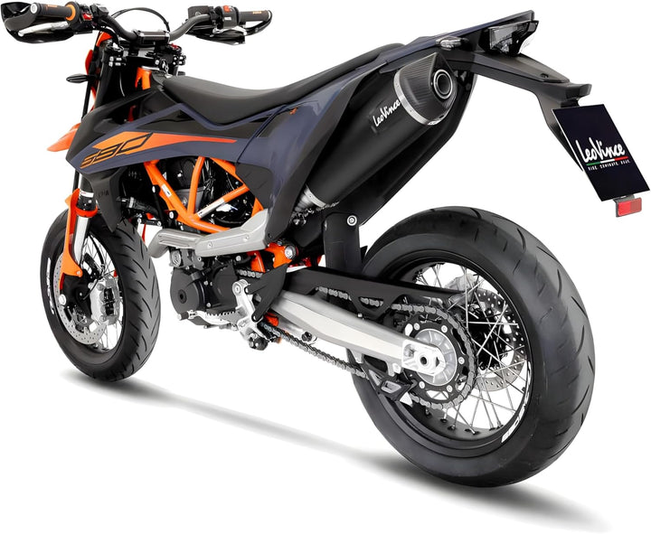 Endschalldämpfer/Auspuffanlage LeoVince SLIP-ON SBK, Edelstahl schwarz, Carbon Kappe, mit Zulassung