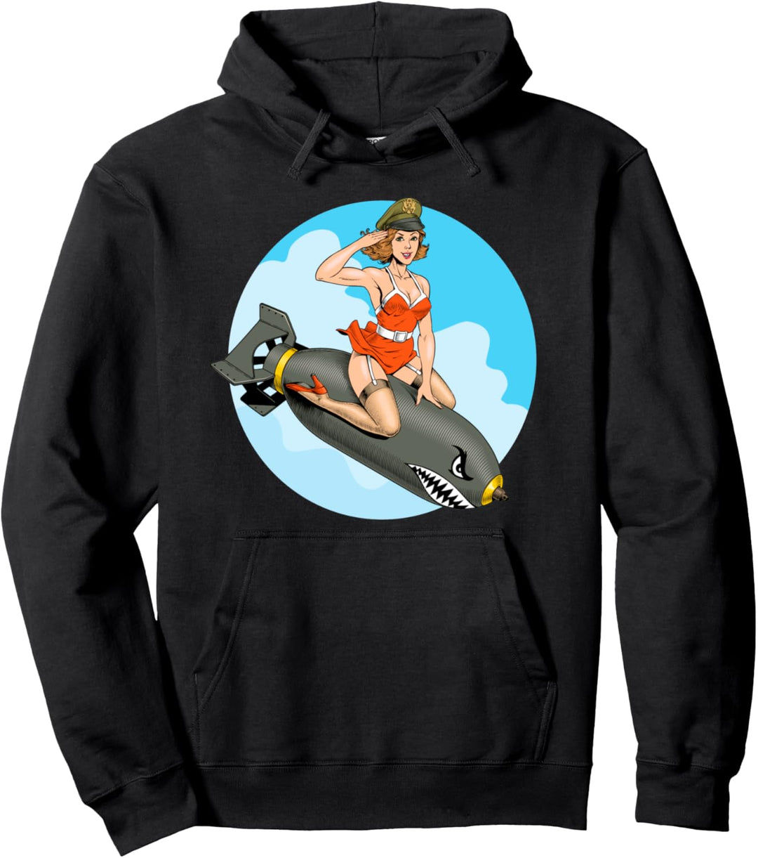 Pin Up Girl Bomber Luftfahrtbombe Pinup Girl Pullover Hoodie