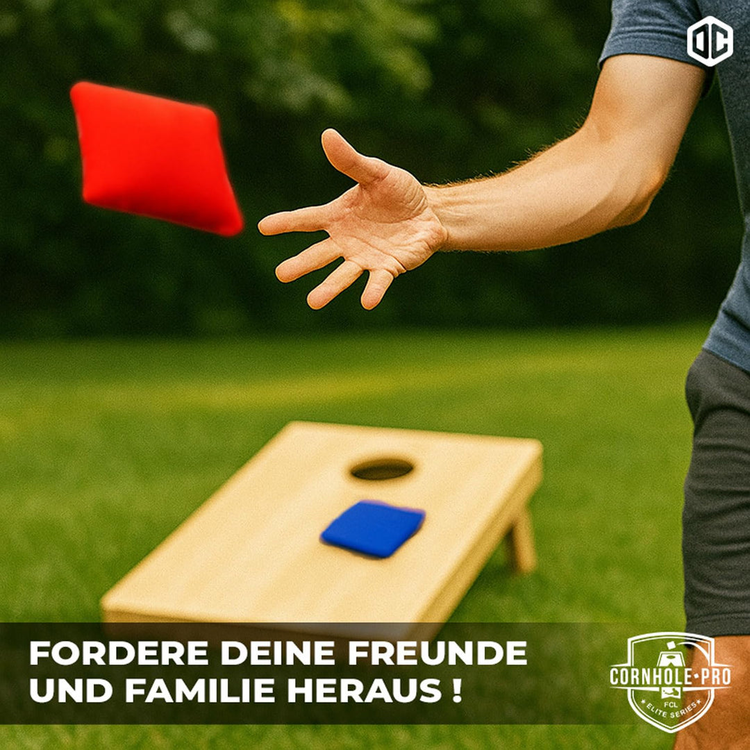 Offizielle Cornhole Tasche | 4 Blaue und 4 rote Taschen | Offizielle Grössen | Premium Qualität | 10