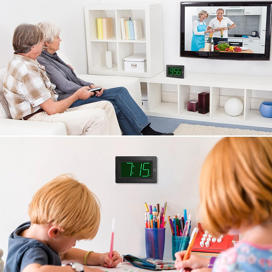 KWANWA Wecker, 8 Zoll Grosse Bildschirm, Wecker Digital Batteriebetrieben,Automatischer Dimmmodus,Gr