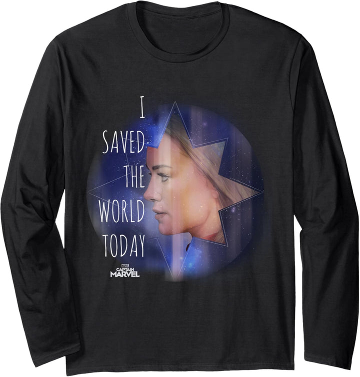 Captain Marvel I Saved The World Today Portrait Langarmshirt