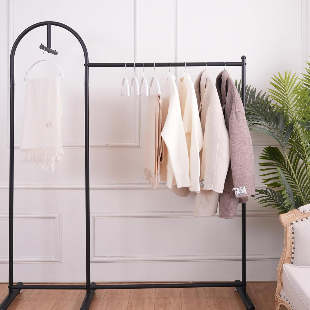 Kleiderbügel aus Metall, 10 Stück, weiss, 42 cm, Anti-Rutsch-Gummibeschichtung verhindert Schulterbe