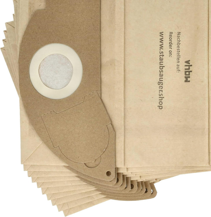 vhbw 10x Staubsaugerbeutel Ersatz für Kärcher 6.904-322, 6.904-322.0 für Staubsauger - Papier, braun