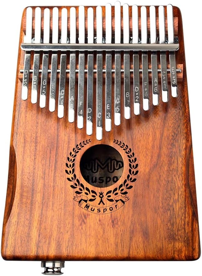 Alnicov Acacia EQ Kalimba mit 17 Tasten, elektrischer Finger-Daumen-Klavier Eingebauter Tonabnehmer