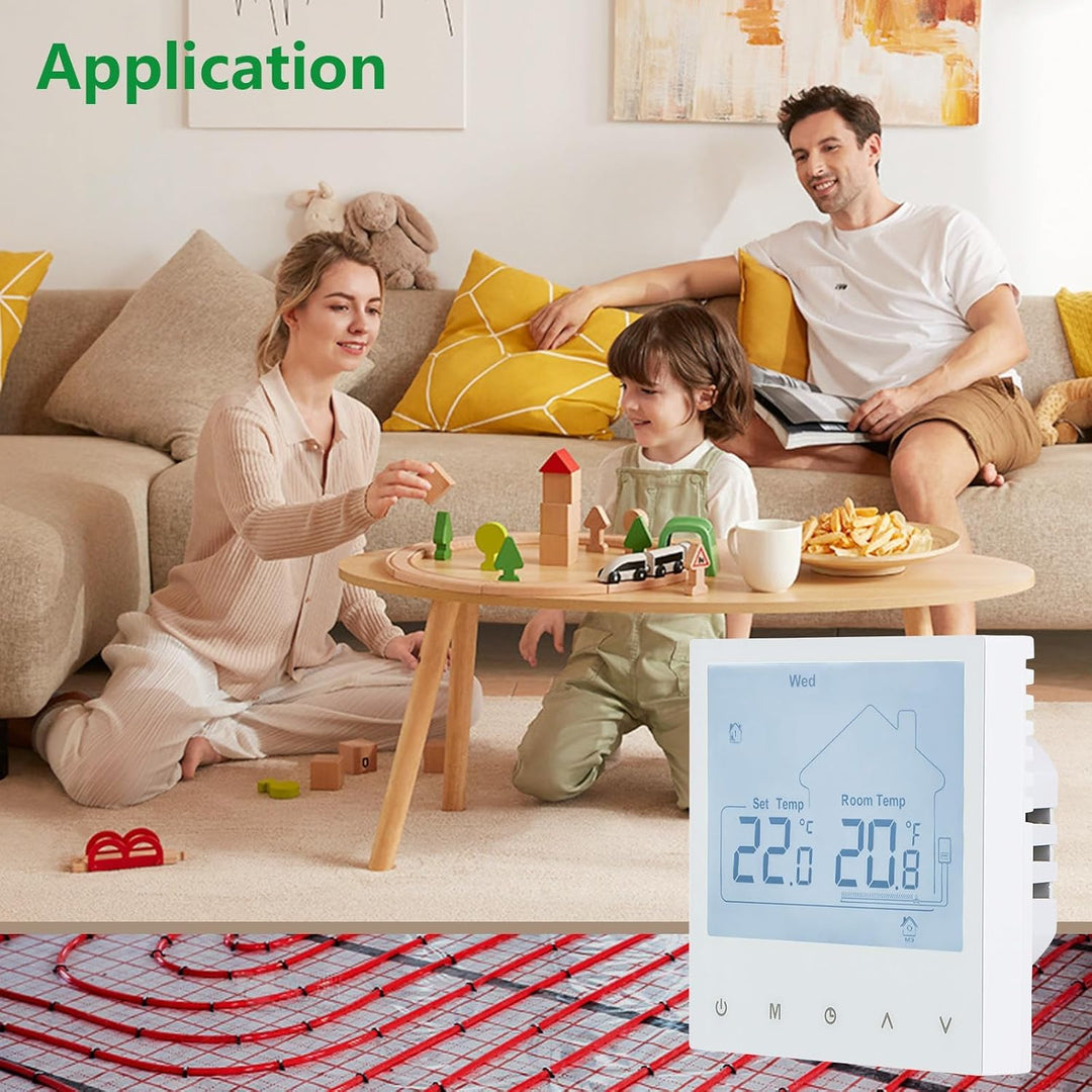 Wengart Raumthermostat WG933 für Gastherme &amp; Wasserfussbodenheizung – Dual-Ausgang: 230V 3A &amp; Potent