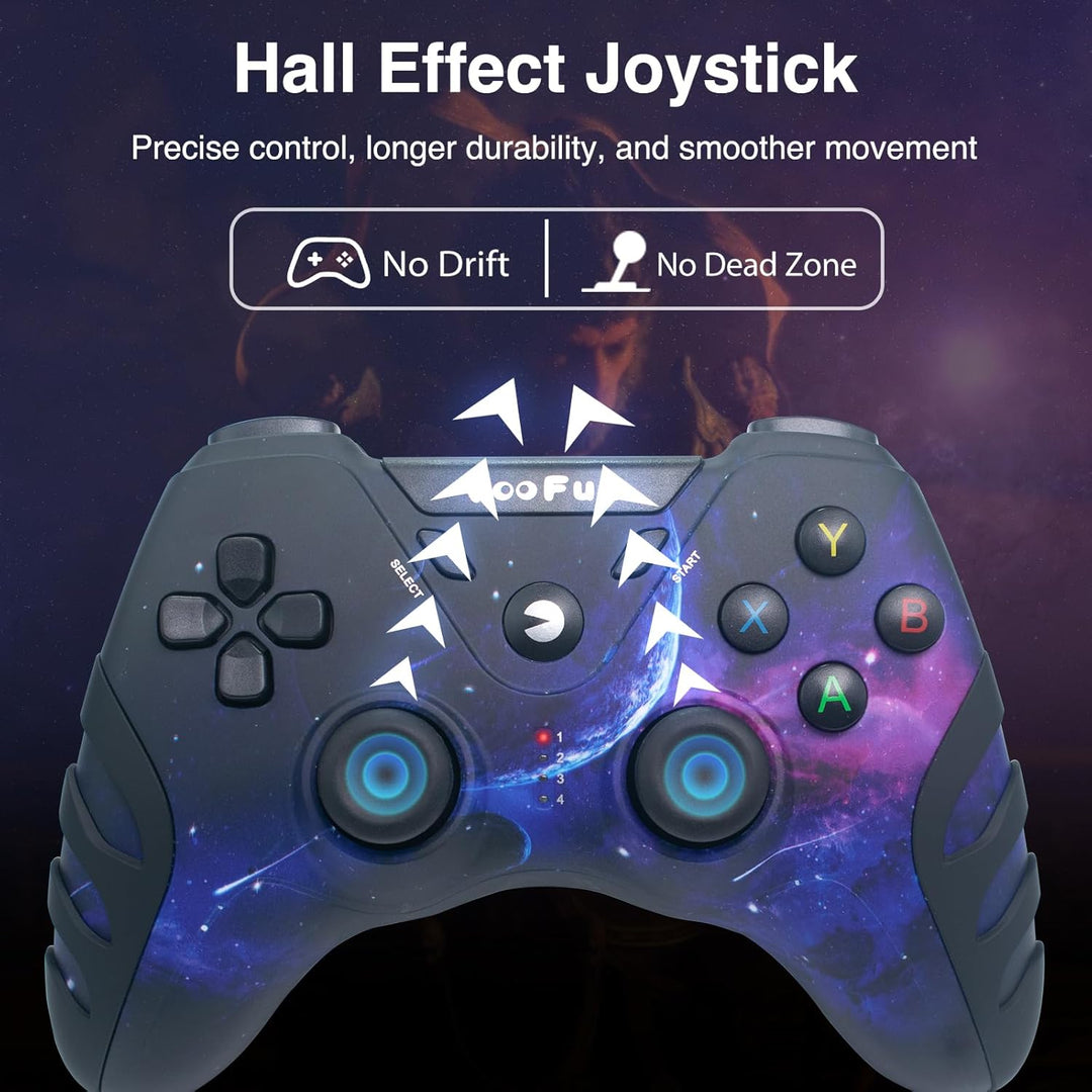 VooFun PC Controller Wireless, Gamepad für PC PS3 Controller mit Dual-Vibration, 2.4g Wireless Gamin