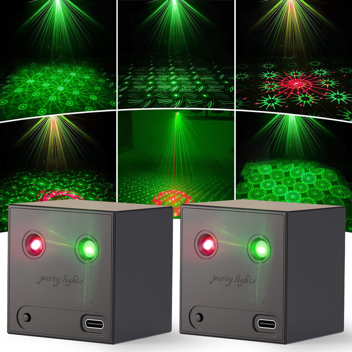 2 Stücke Mini Discolicht Partylicht, Disco Licht Musikgesteuert mit 64 dynamischen Discolichteffekte