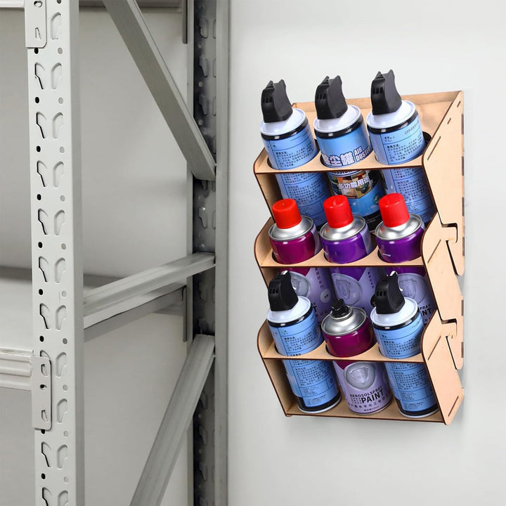 Wandmontierbarer Sprühdosen Halter,Holz Organizer Für Aerosol Spraydosen Aufbewahrung - 3-Etagen Hal