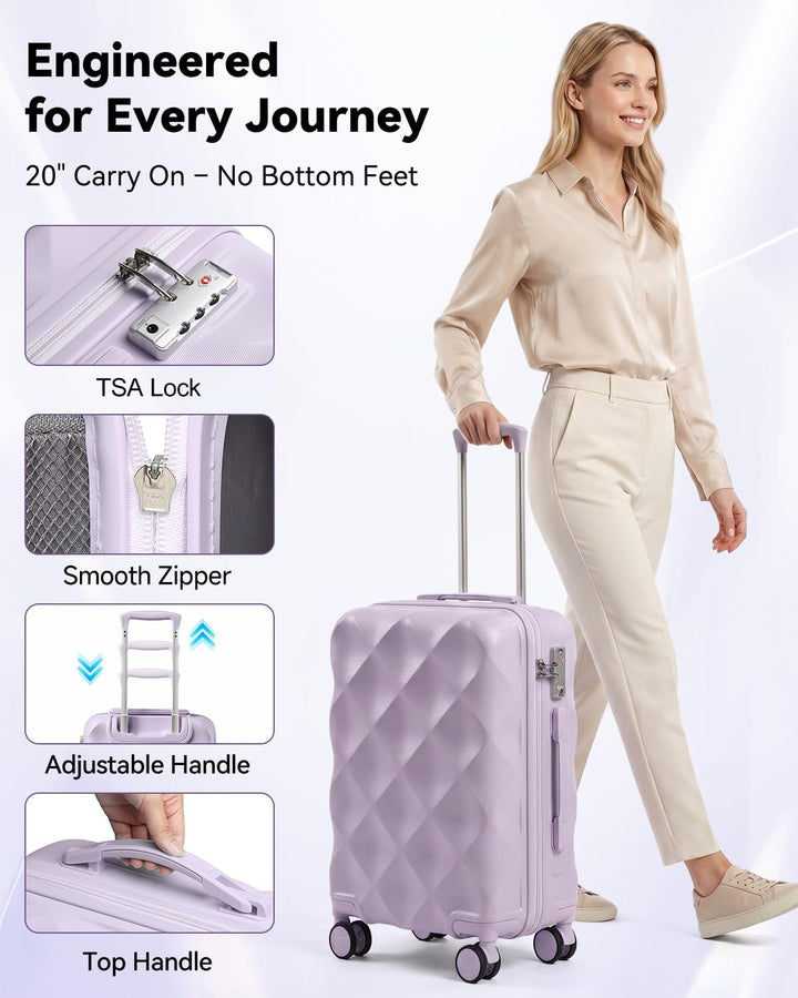 Sea choice Hardschalen Trolley Koffer Set 5tlg. Zwillingsrollen Reisekoffer Enthält 1 Reisetasche un