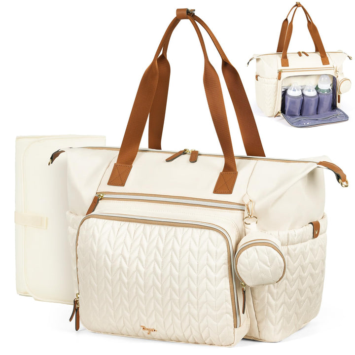 Wickeltasche mit Schnullertasche und Wickelunterlage, Wickelrucksack Multifunktions-Babytasche für G
