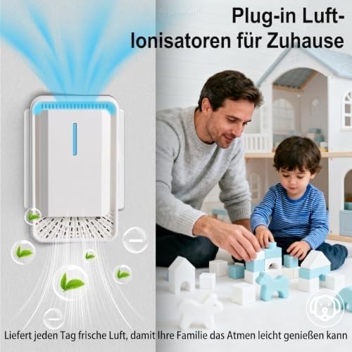 2 Stück Steckdosen-Luftreiniger Mini Ionisator Generator gegen Gerüche Weiss | Mini-Ionisator für di
