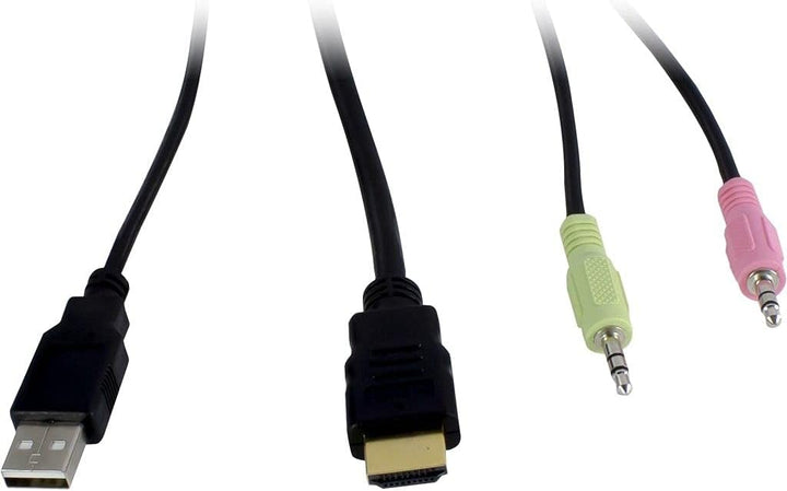 Inter-Tech KVM KVM-AS-41HA HDMI line in 4X HDMI 8X 3,5mm 3pol. Klinke 1 Power line Out 2X USB 2X 3,5