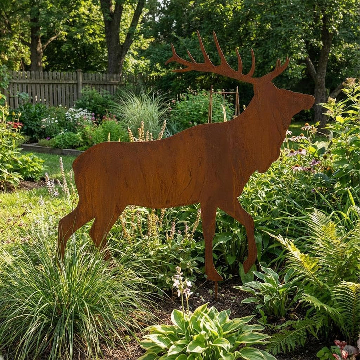 Kapaga - Gartenfigur aus Rost auf Einschlagbeinen - Metall Tierfigur - Edelrost Dekofigur - Tier Fig