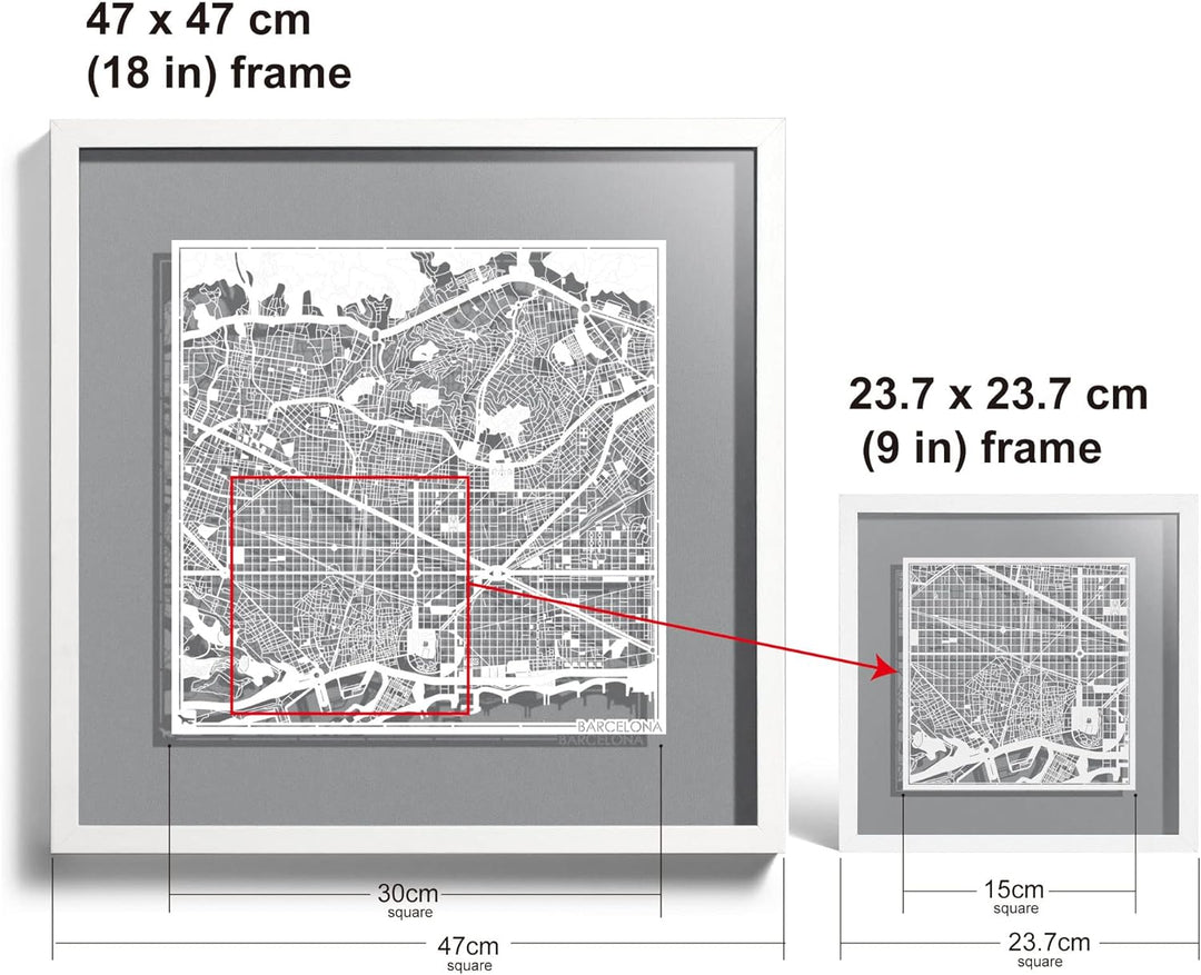 O3 DESIGN STUDIO - Marco de Papel para mapas, 22,8 x 22,8 cm, en Caja de Regalo, Fondo, autocambiant