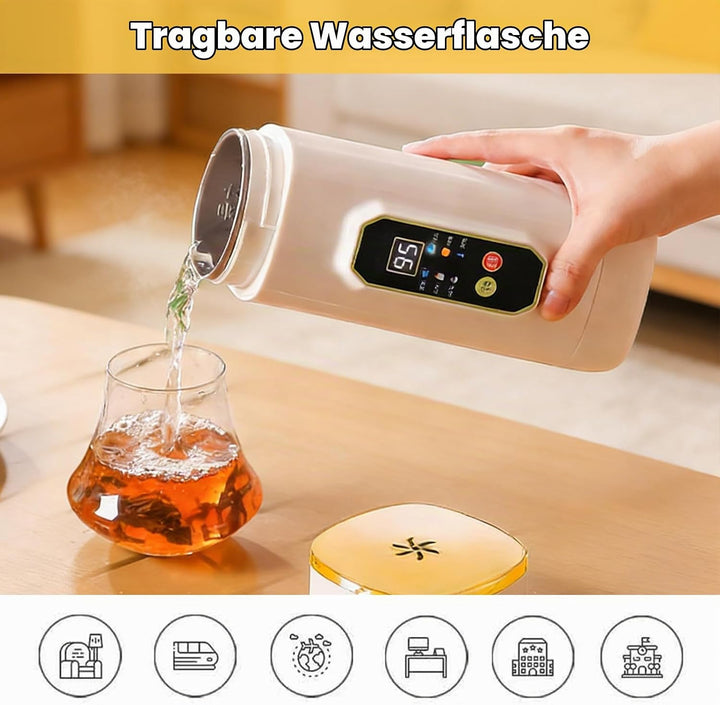 Reisewasserkocher Klein, 450ml Reise Wasserkocher Klein mit Temperaturregelung &amp; LED Touch Display,