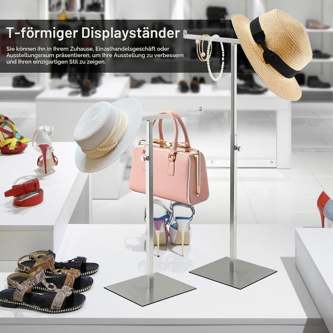 Handtuchständer, 2PCS T-Förmiger Ausstellungsständer Handtaschen Taschenständer Doppelhakenhalter Ed