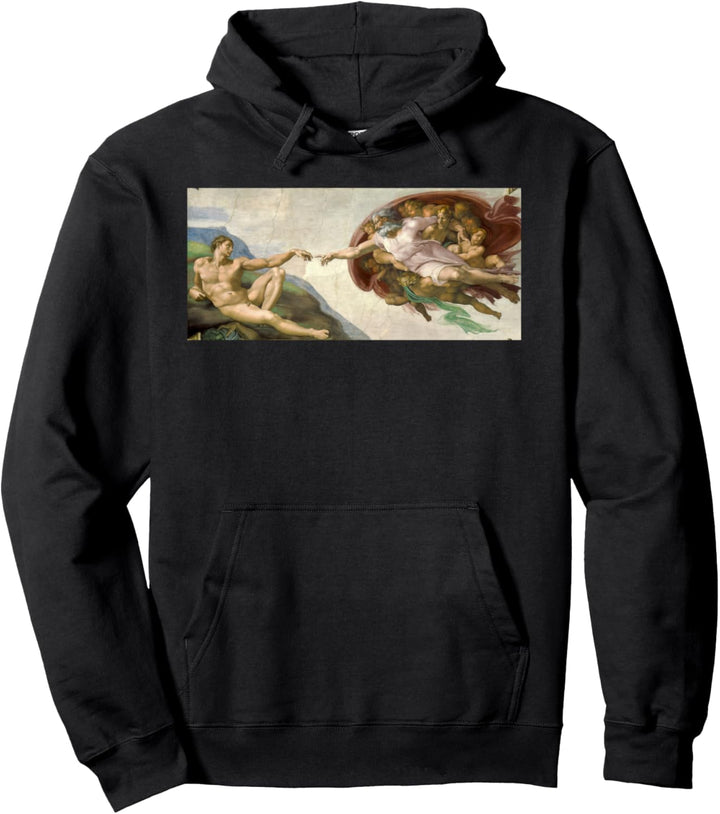 Great Art Painting Michelangelo Creation of Adam Pullover Hoodie