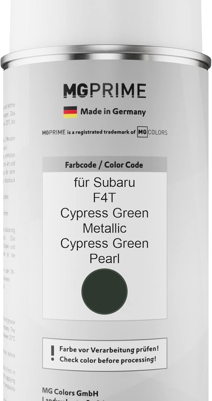 MG PRIME Autolack Sprühdosen Set für Subaru F4T Cypress Green Metallic/Cypress Green Pearl Basislack