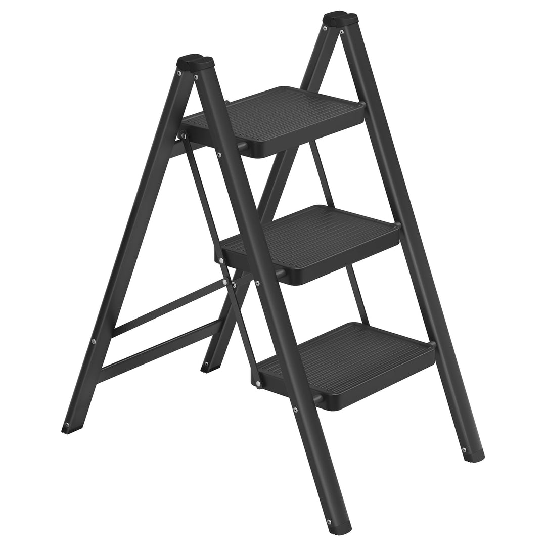 SONGMICS Trittleiter, Tritthocker klappbar, Klappleiter 3 Stufen, bis 150 kg belastbar, Leiter, aus