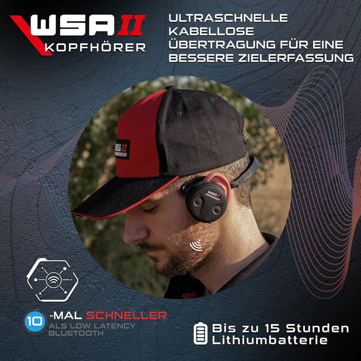 XP METAL DETECTORS WSAII Kabellose Kopfhörer, kompatibel mit Deus II RC und WS6 Master, faltbarer Ko