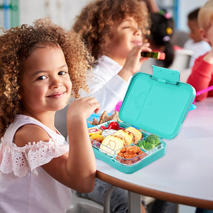 Lunchbox Kinder Bento Box, Brotdose mit Fächern, Robust und Auslaufsicher Brotzeitbox für Kinder Erw