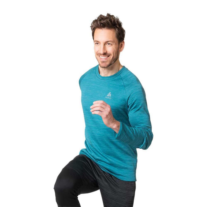Odlo Damen Run Easy Warm_313612 Sweater (1er Pack) S Saxony Blue Melange, S Saxony Blue Melange