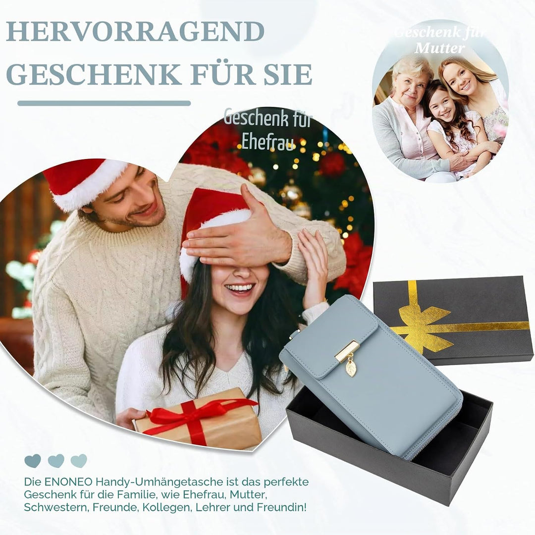 Geldbörse Damen Handytasche zum Umhängen Leder PU Damen Umhängetasche Kleine RFID Schutz Handy Geldb