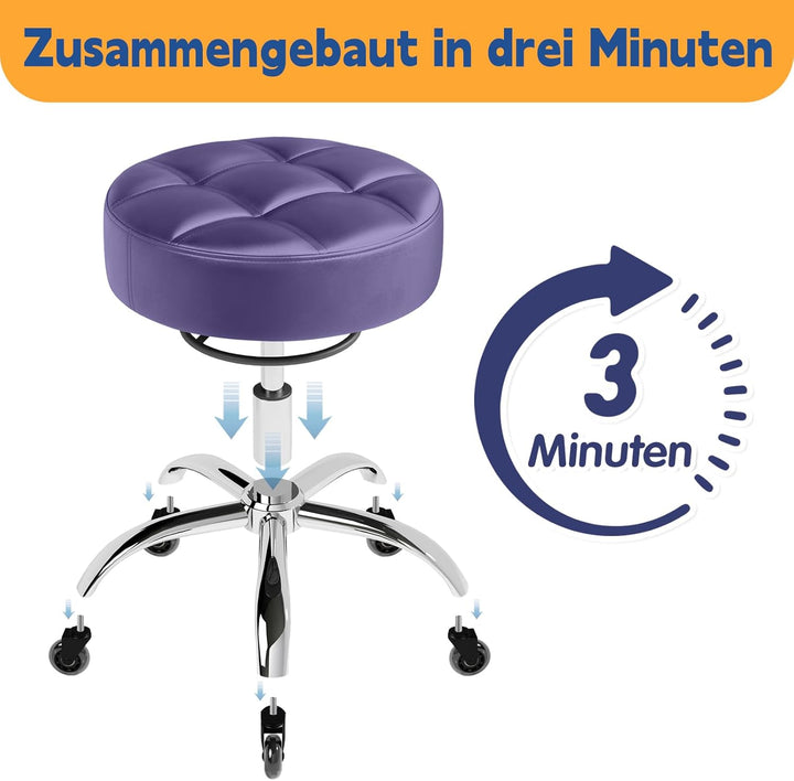 Rollhocker，Hocker höhenverstellbar mit ringheber，Dicker Schaumstoff für weichen Komfort，Stuhl mit Ro