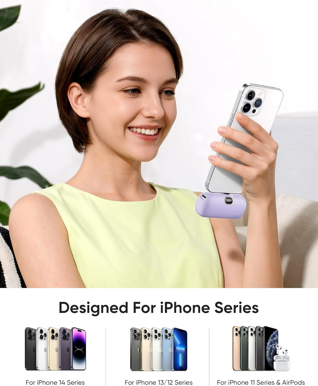 Kuulaa Power Bank 5000mAh, Mini Power Bank Powerbank Schnellladung Kleiner Süsser Akkupack Kompatibe