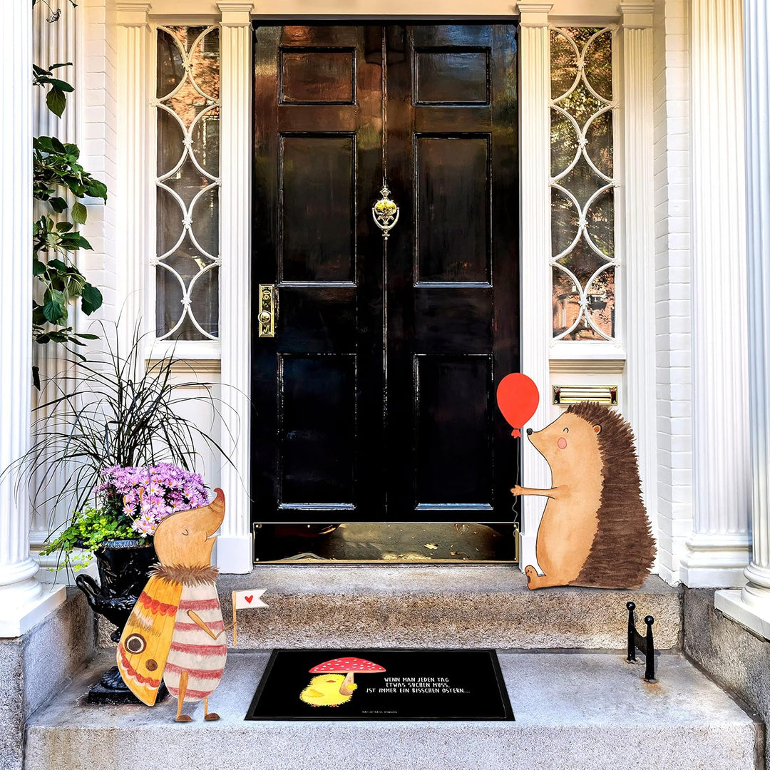 Mr. & Mrs. Panda 50 x 75 cm Fussmatte Küken Fliegenpilz - Ostergeschenke, Osterdeko, Geschenk, Oster