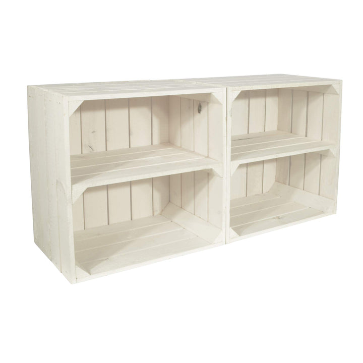 2 Set Weinregal Wino aus Holz - Weiss 1x Regal Holzkiste 2 1x Weiss Regal, 2 1x Weiss Regal