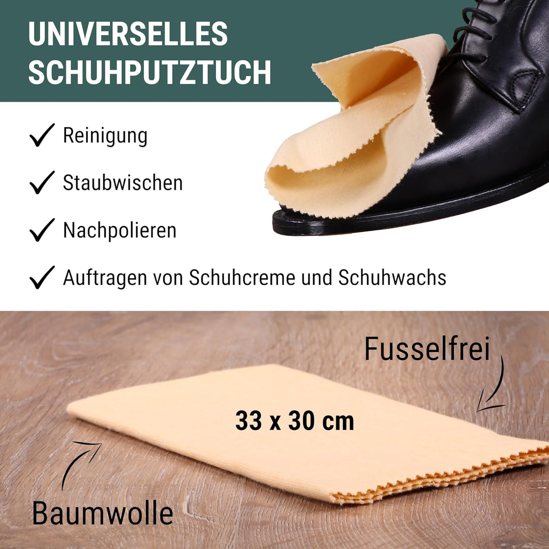 Langlauf Schuhbedarf Schuhputzset II 9tlg I Schuhbürsten Set zum putzen, Made in Germany I Schuhpfle