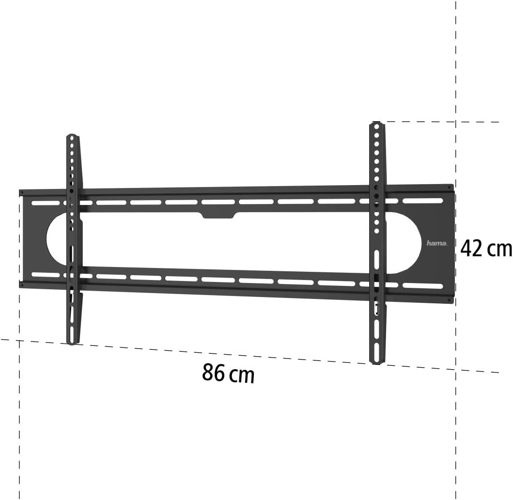 Hama TV Wandhalterung (37 - 90 Zoll TV Halterung für Fernseher bis zu 100kg, max. VESA 800x400, fest