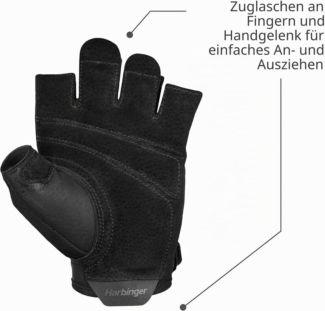 Harbinger Pro Gloves, Lightweight and Flexible Gloves with Enhanced Breathability for Moderate Lifti