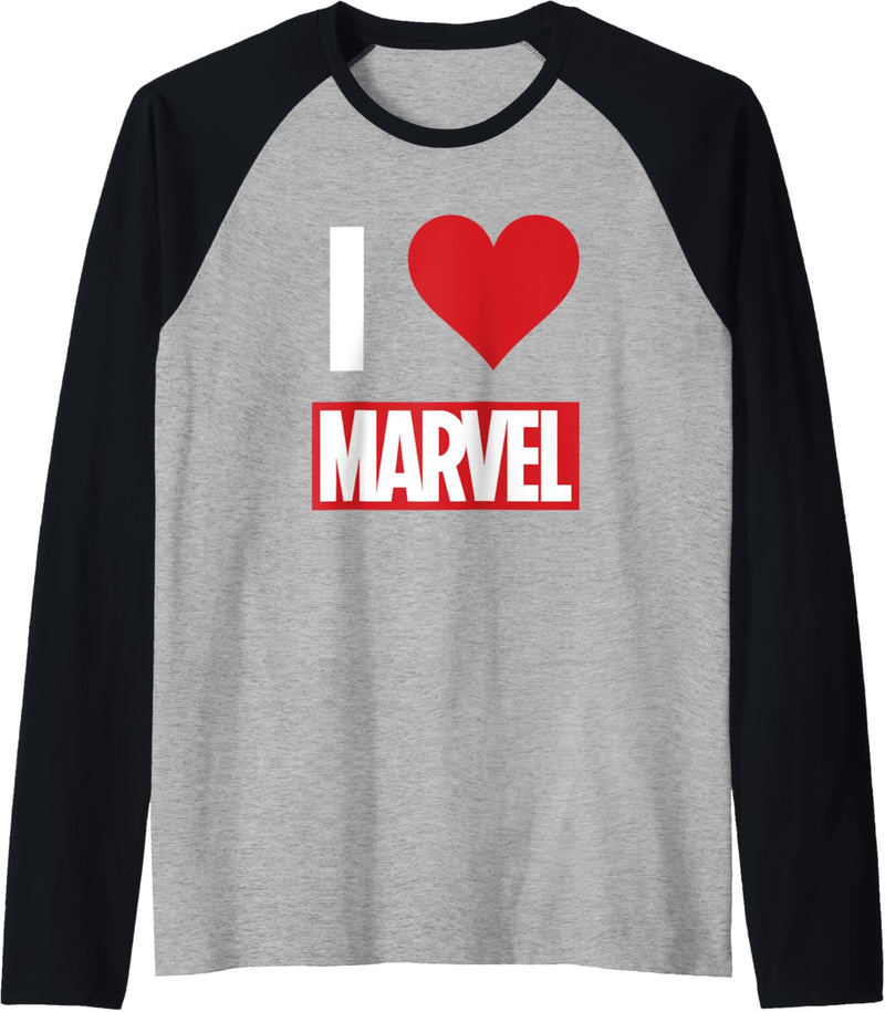 Marvel I HEART MARVEL Ultimate Fan Love Brick Logo Raglan