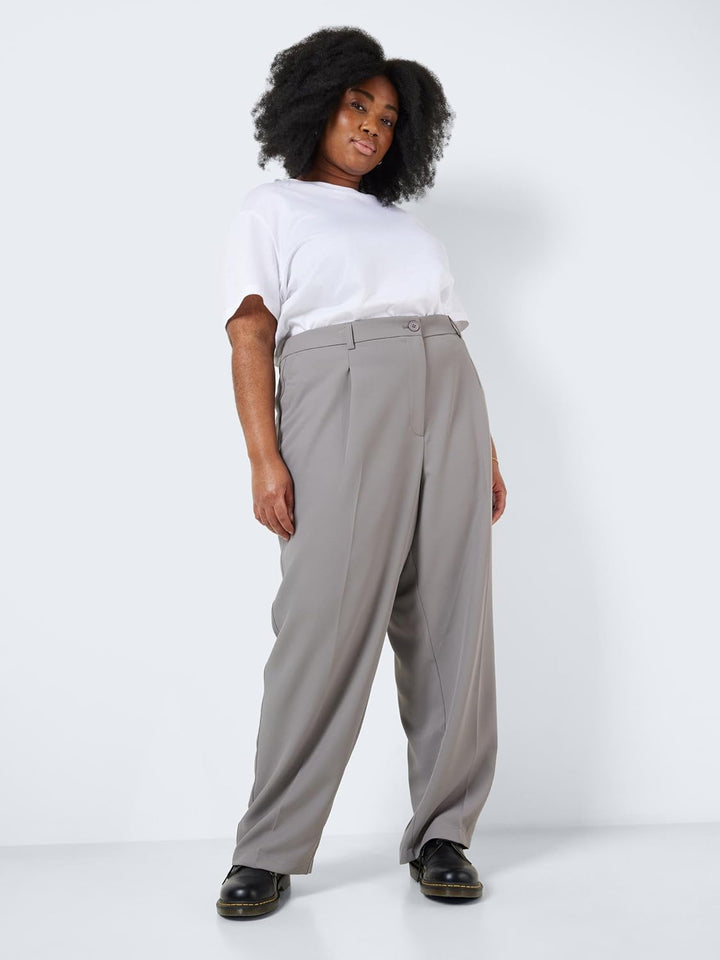 Noisy may Damen Nmdrewie Hw Straight Pants Ko Curve Hose 48 Titanium, 48 Titanium