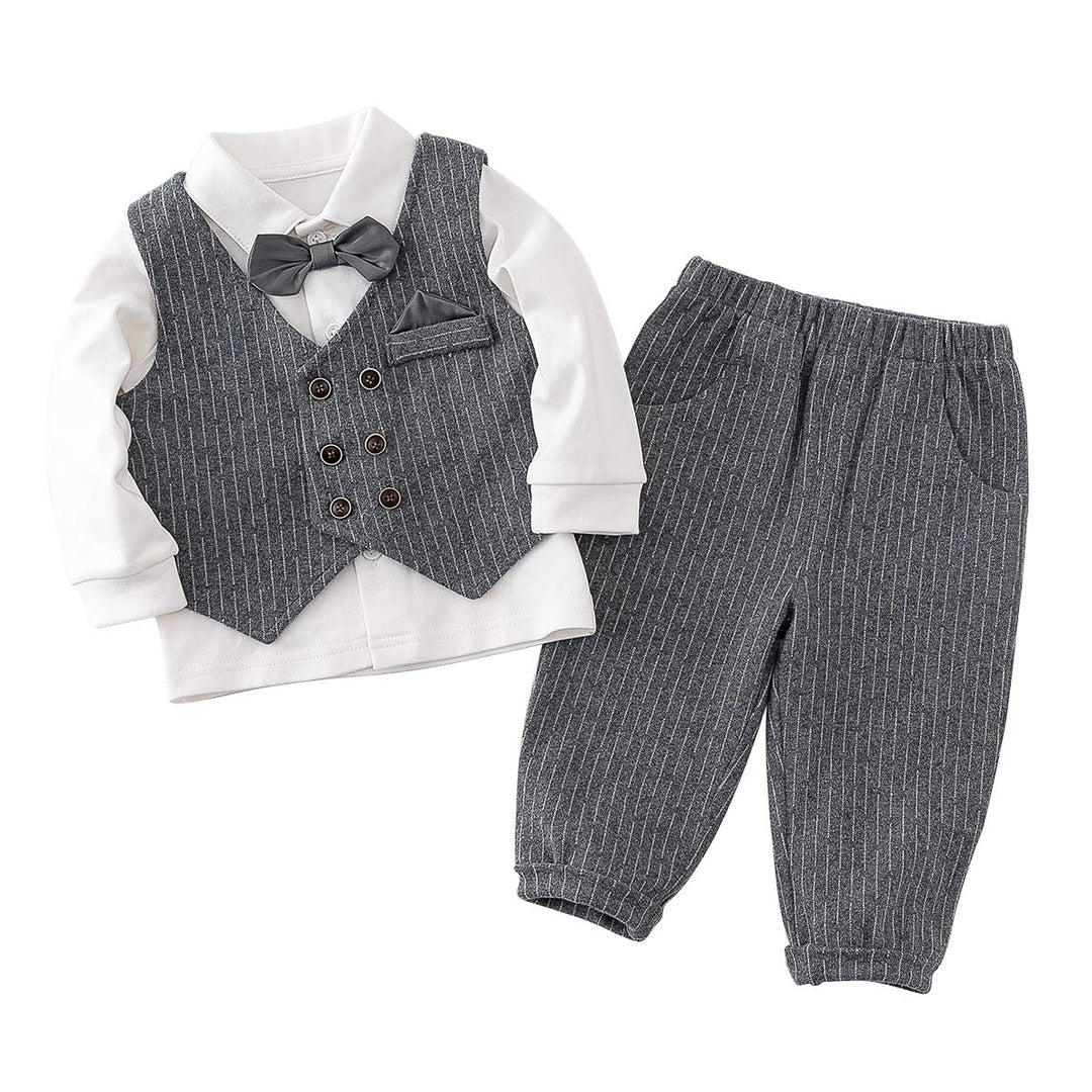 Famuka Baby Anzüge Baby Junge Sakkos Taufe Hochzeit Babybekleidung Set Grau 73, Grau 73