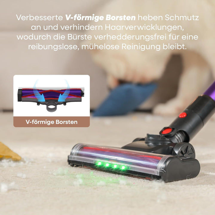 UNINELL HOME Akku Staubsauger 48Kpa/550W/65Min, Staubsauger Kabellos Selbstladender mit LED-Display,