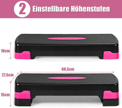 GOPLUS Aerobic Stepper, Höhenverstellbares Steppbrett, rutschfeste Step Bench, Trainingsgerät für Zu