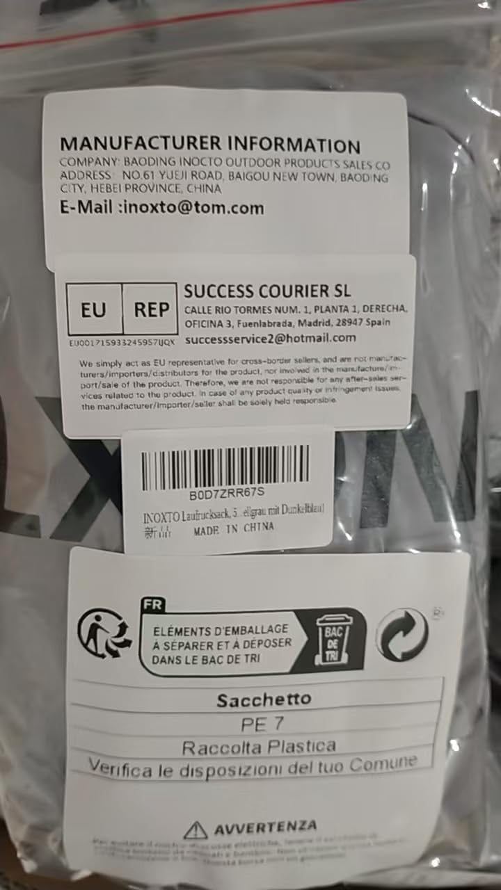 INOXTO Laufrucksack, 5L Leichter Trinkbeutel, geeignet für Outdoor-Wandern, Radwettbewerb, Bergsteig