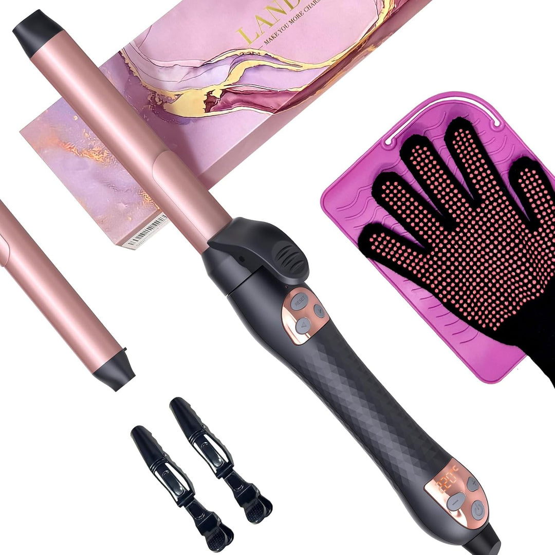 LANDOT Rotierender Lockenstab grosse Locken Automatisch: Automatischer Lockenstäbe Curling Iron 25mm