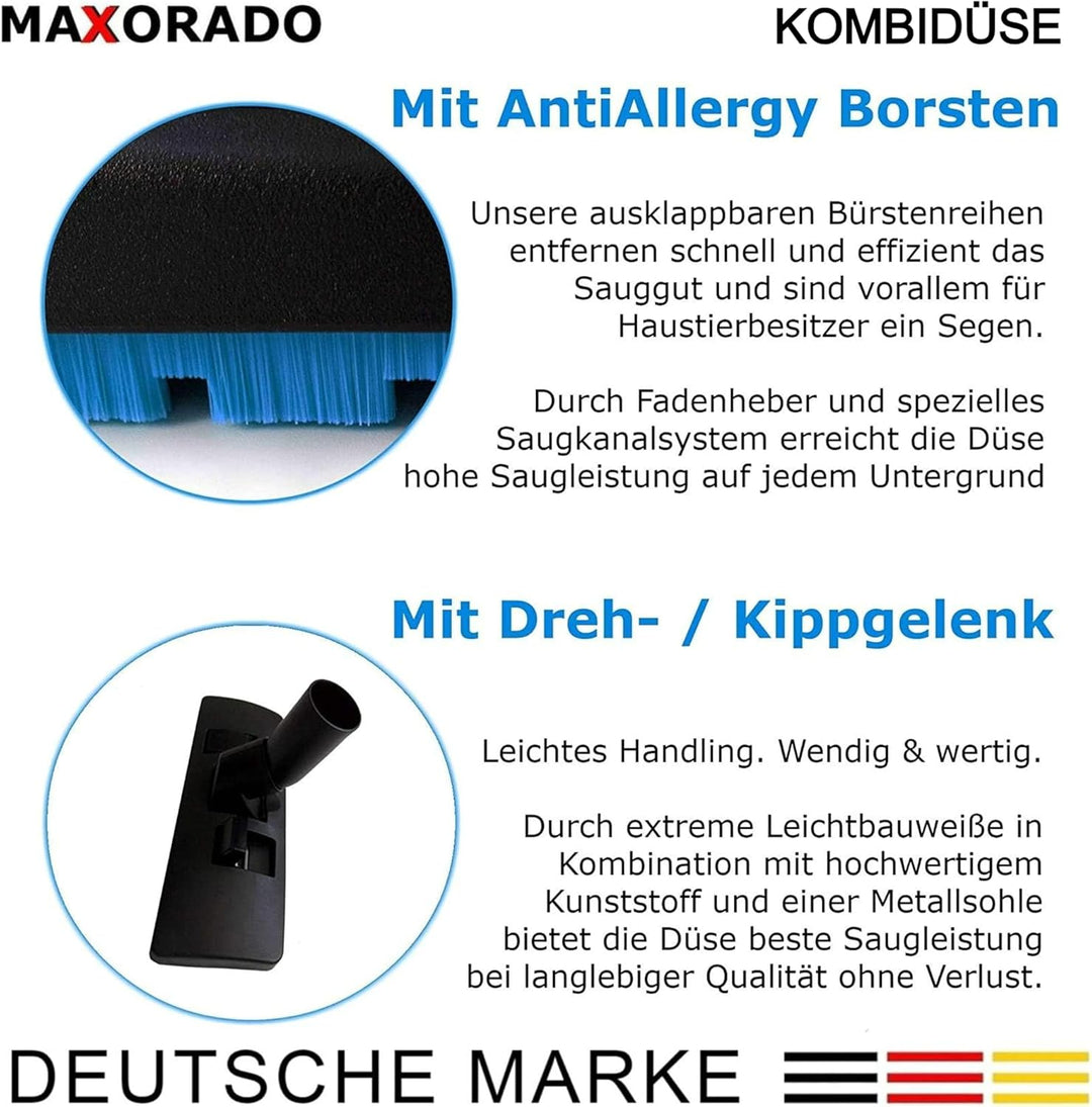 Kombidüse kompatibel mit Hompany SmartVac 11 V15A Bodendüse Düse Ersatzteil für Akku Stil Staubsauge